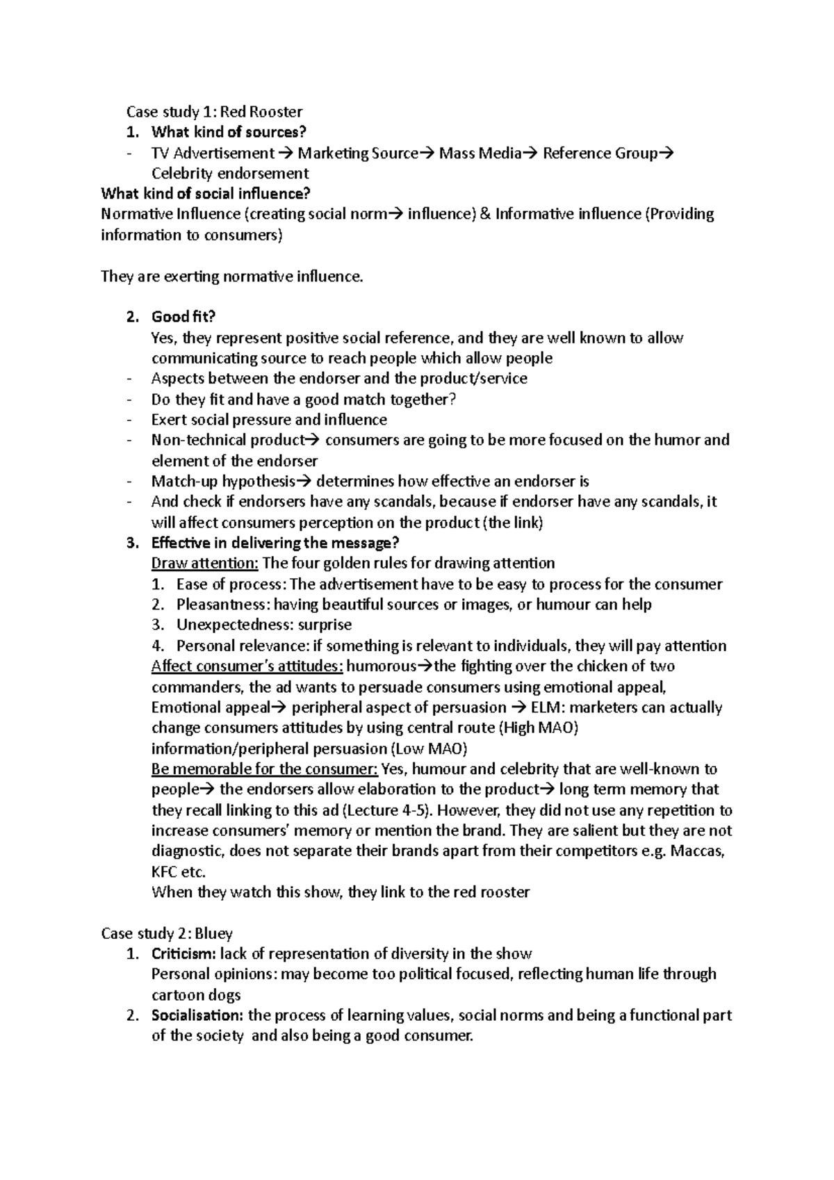 Revision - Simple dots - Case study 1: Red Rooster What kind of sources ...