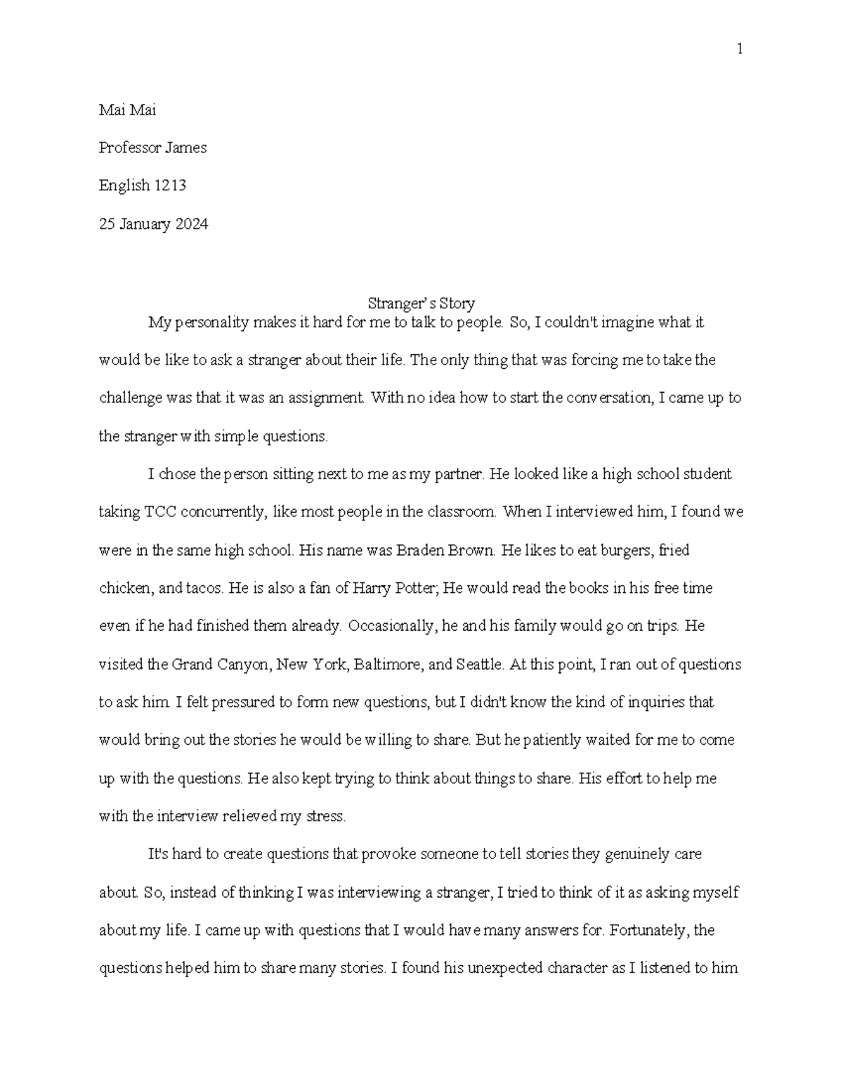 Interview classmate 1 Mai Mai Professor James English 1213 25