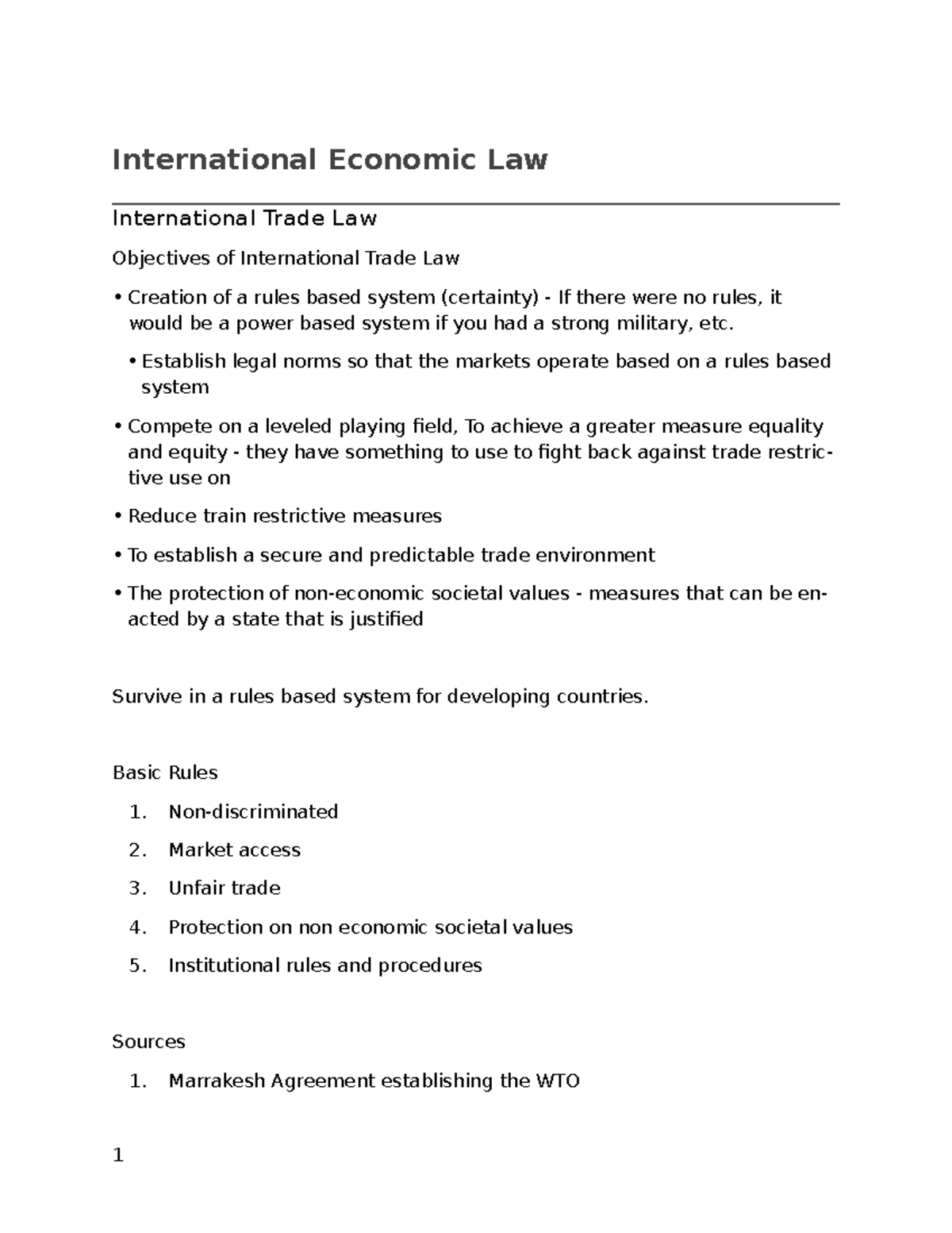 International Economic Law International Economic Law International