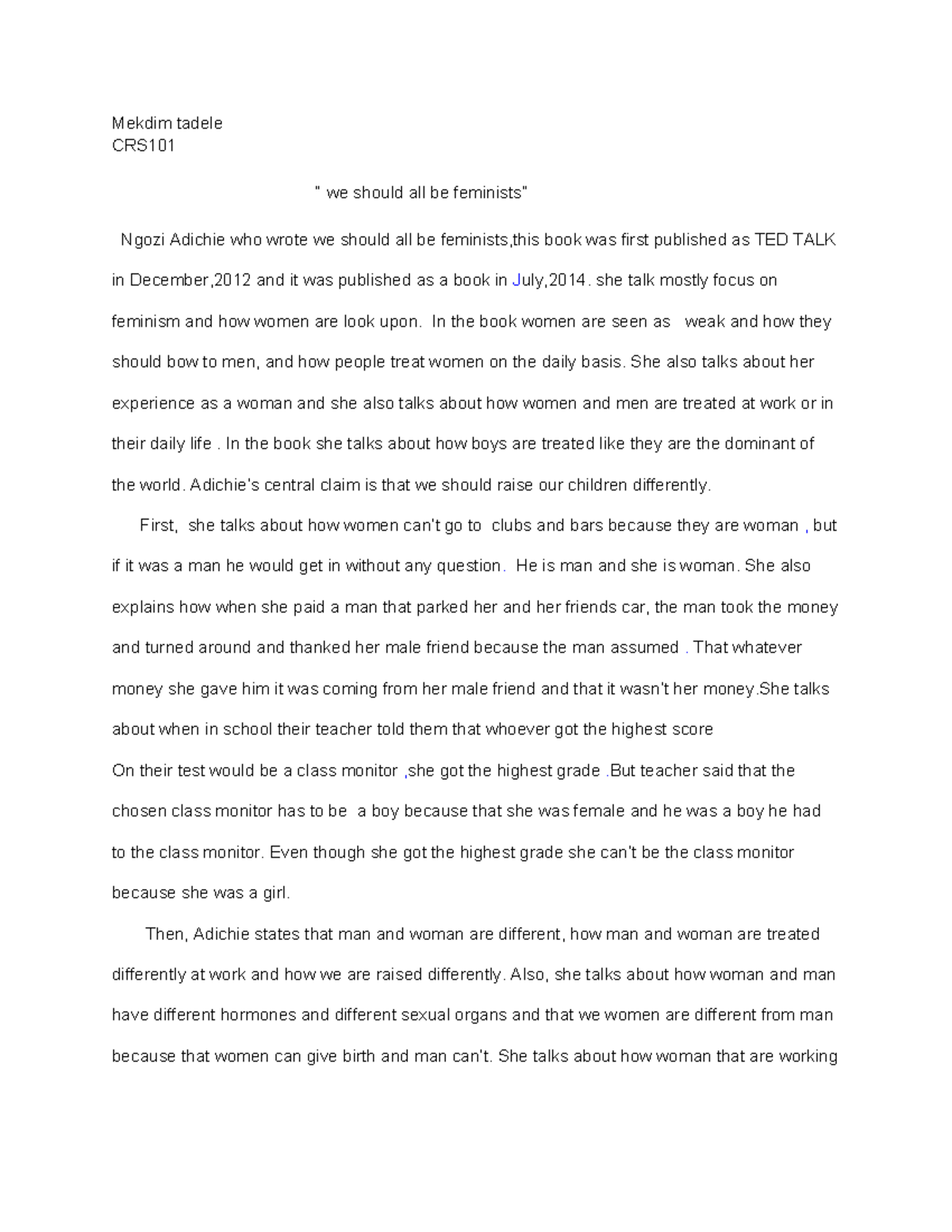 22We should all be feminist 22 summary v 1.pdf Mekdim
