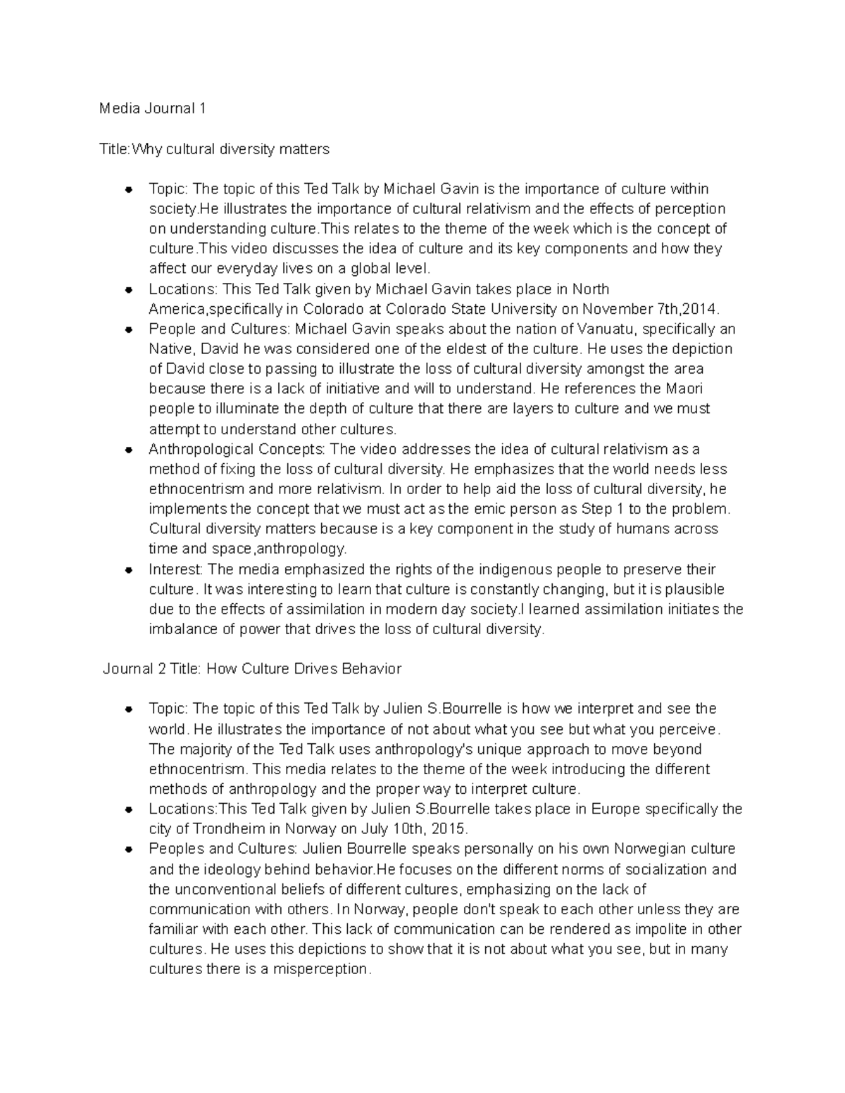 Media Journals 110 Anthropology Case Study Videos Media Journal 1