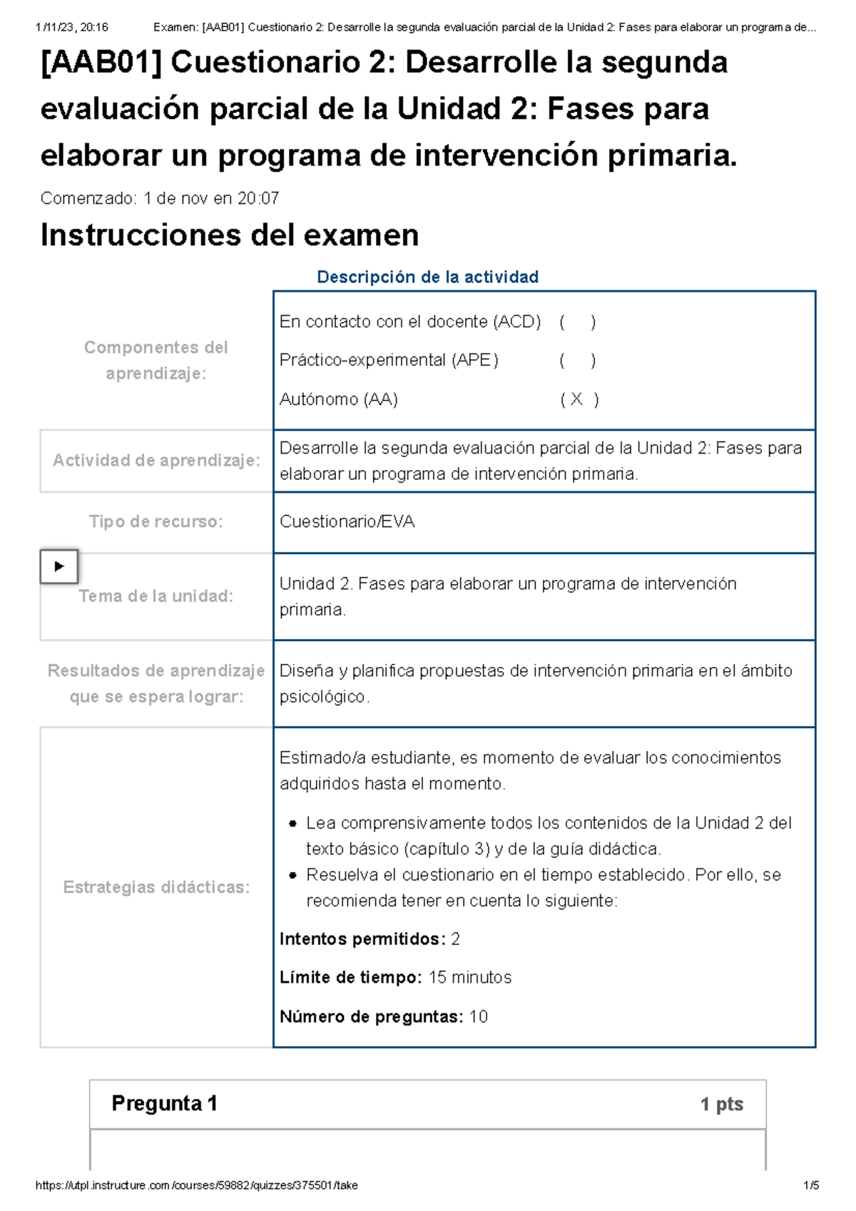 Examen [AAB01] Cuestionario 2 Desarrolle La Segunda Evaluación Parcial ...