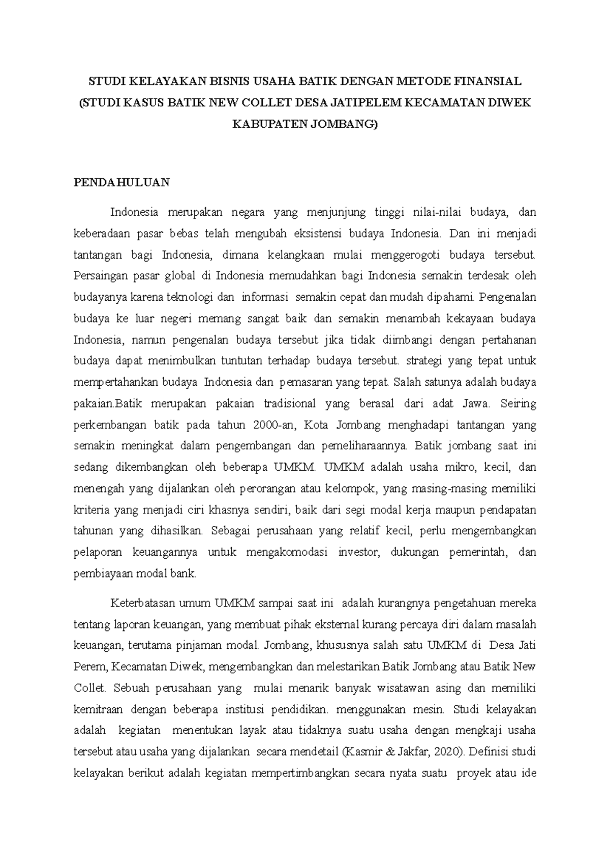 1.2 (skb 2) Studi Kelayakan Bisnis Usaha Batik Dengan Metode Finansial ...