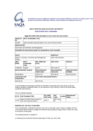 SAQA 115334 - SAQA - All qualifications and part qualifications ...