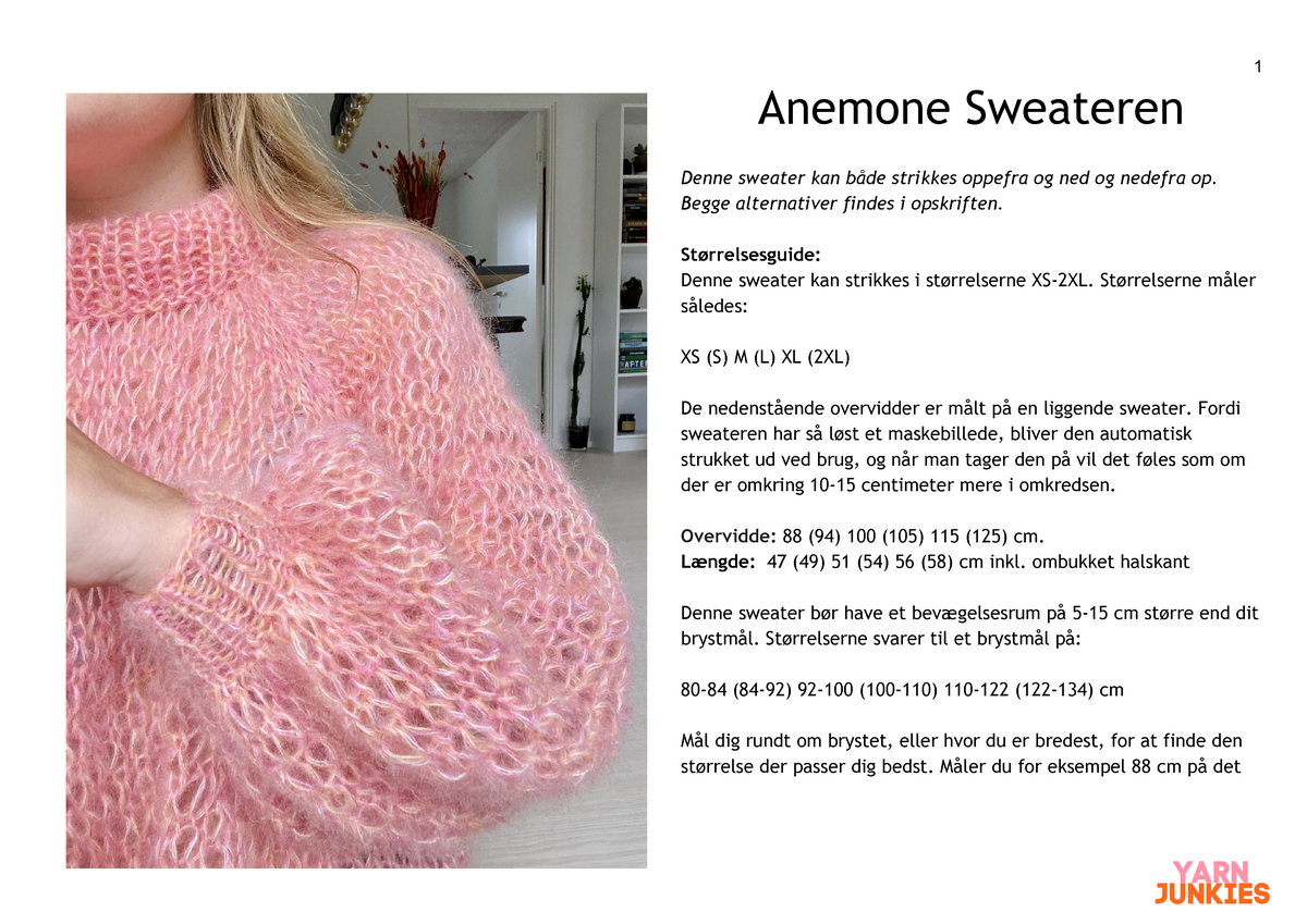 stressende tidsplan det samme Notatskrivning fra JiS-lektion 2+3+4 - Anemone Sweateren Denne sweater kan  både strikkes oppefra og - StuDocu