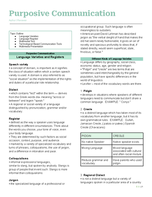 Purposive-Communication- Prelim - LESSON 1: COMMUNICATION PROCESS What ...