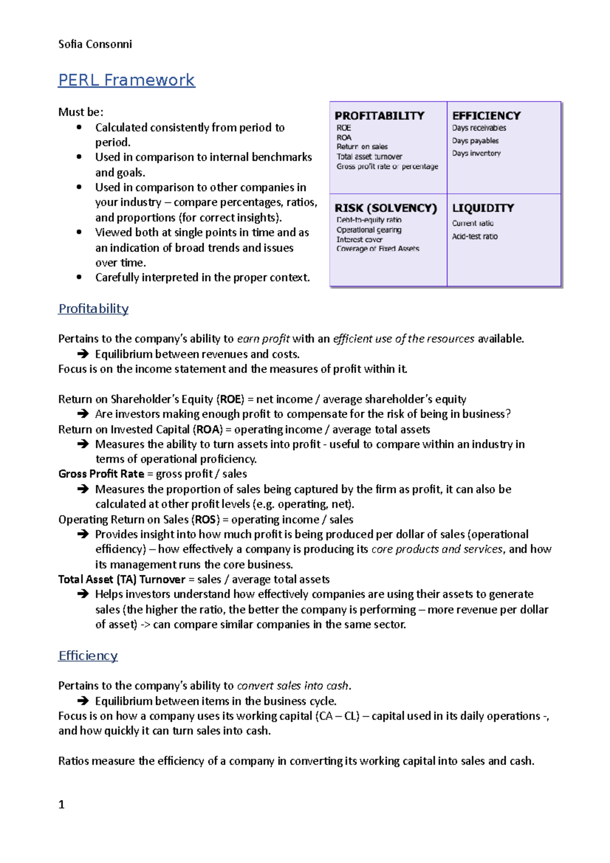 Performance Measurement - Notes - PERL Framework Must be: Calculated ...