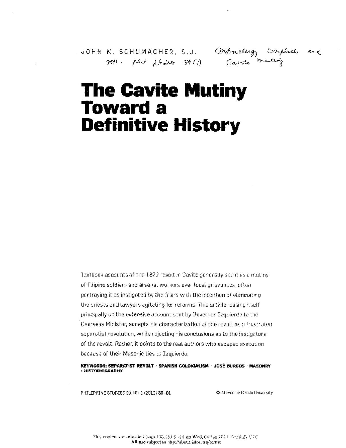 07. Schumacher - THE Cavite Mutiny - Wika, Kultura sa Mapayapang ...