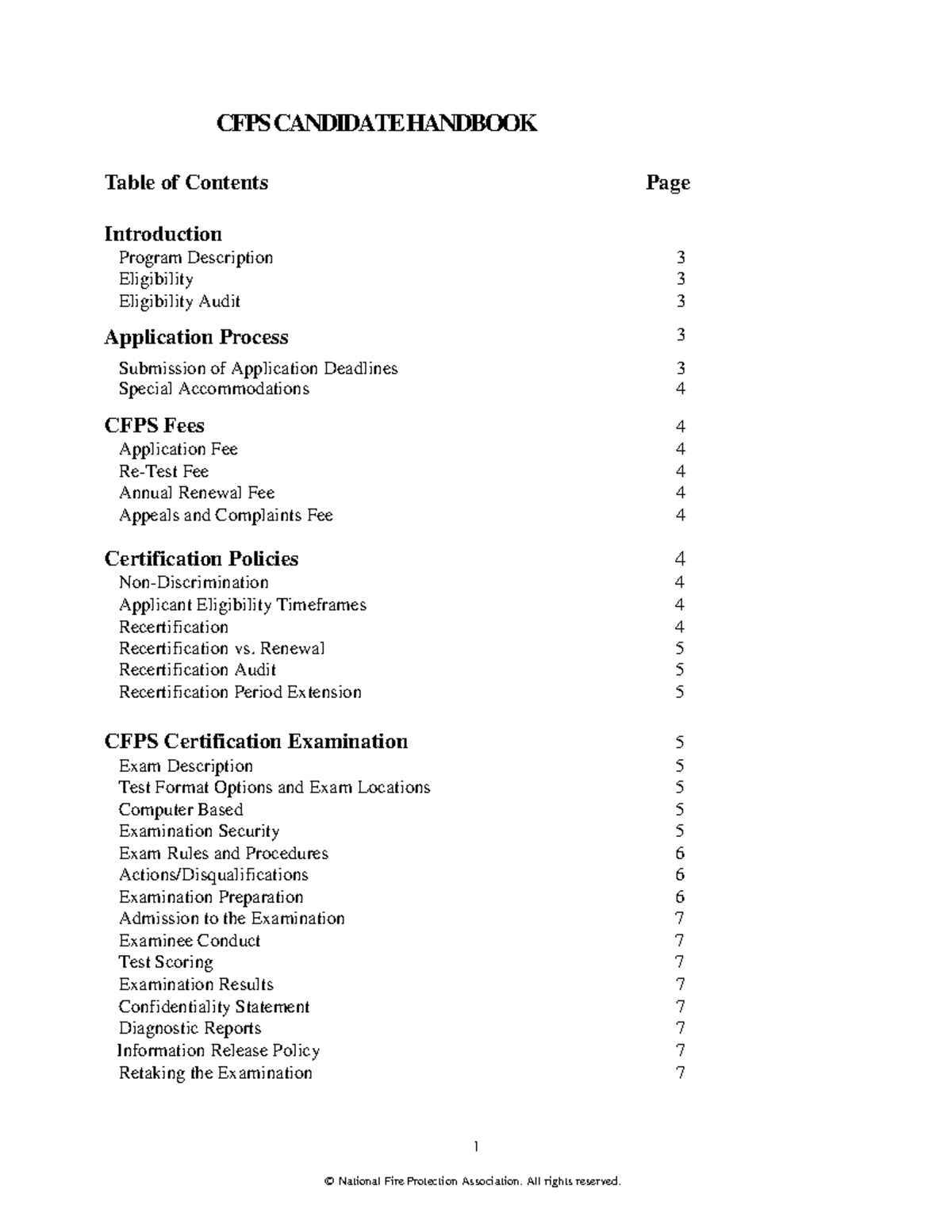 Cfpshandbook © National Fire Protection Association. All rights reserved. CFPS CANDIDATE