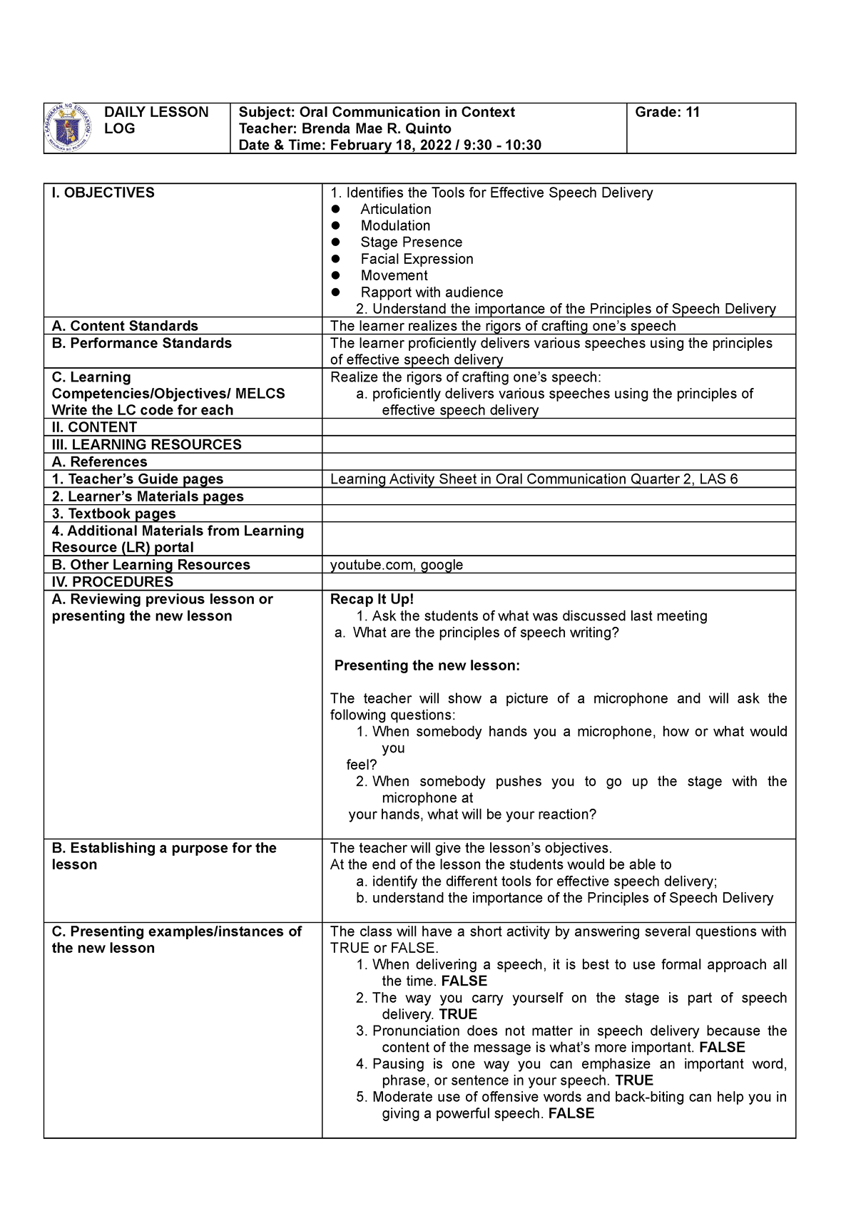 dlp-cot1-lesson-plan-in-oral-communication-daily-lesson-log-subject