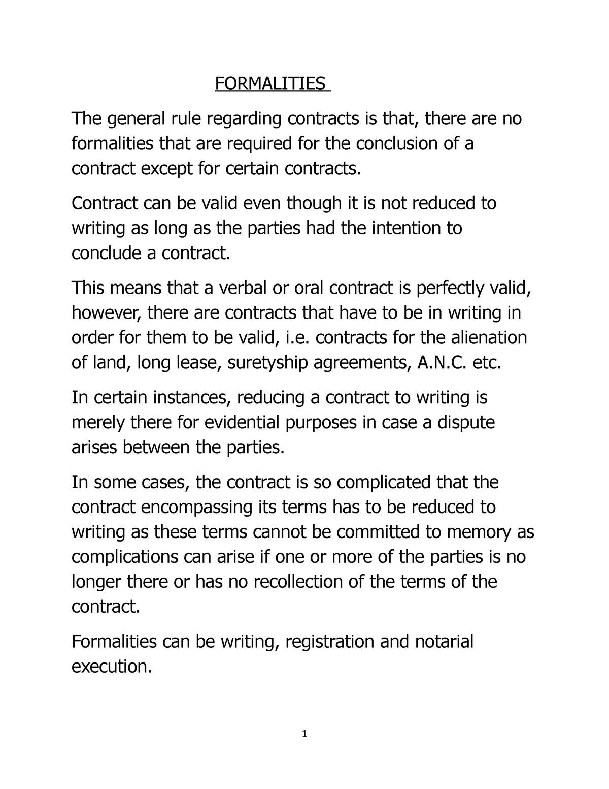 Formalities - Here We Explain The Requirements Of Contracts And Types ...