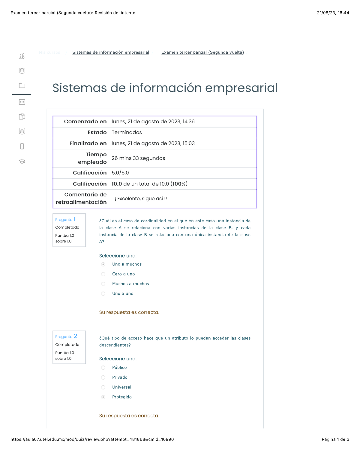 Sistemas Información Empresarial Semana 3 Segunda Vuelta - Examen ...