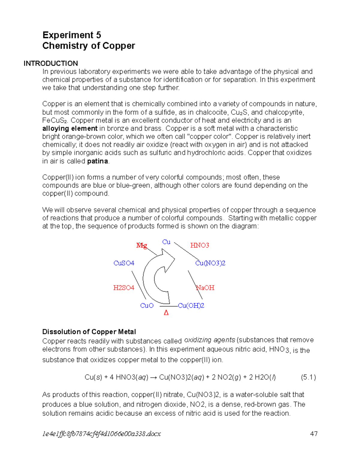 Psu Ch 221227 Lab Copper Cycle Lab Report Lab 4 Copper Cycle Mia