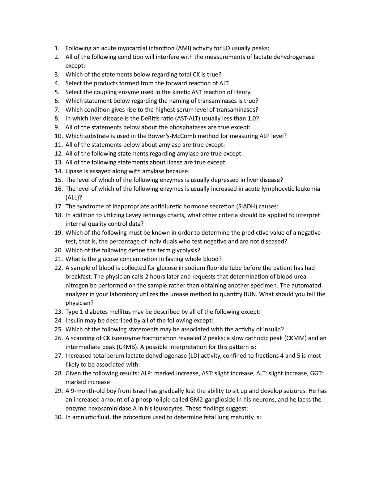 CC - practice test - Following an acute myocardial infarction (AMI ...