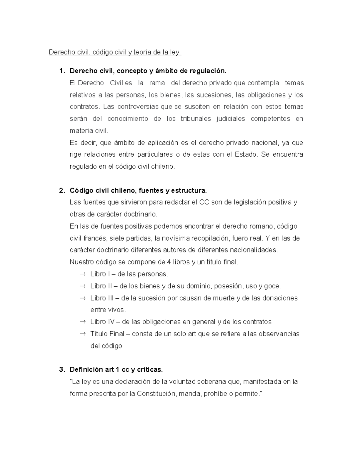 1. Teoria de la ley - Derecho civil, código civil y teoría de la ley 1 ...