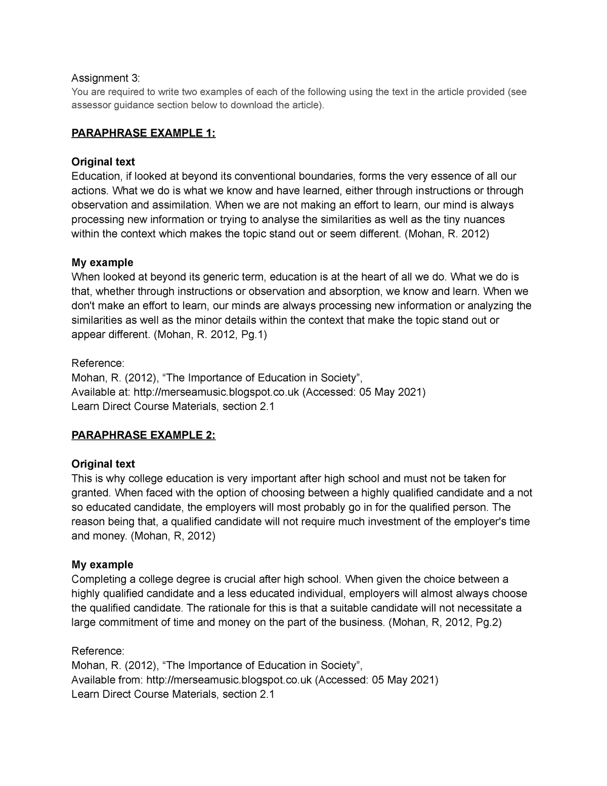 bsc idiposh unit 3 assignment sample