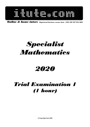 ITute Solutions 2021( Answers And Detailed Explanations) - MAST20029 ...