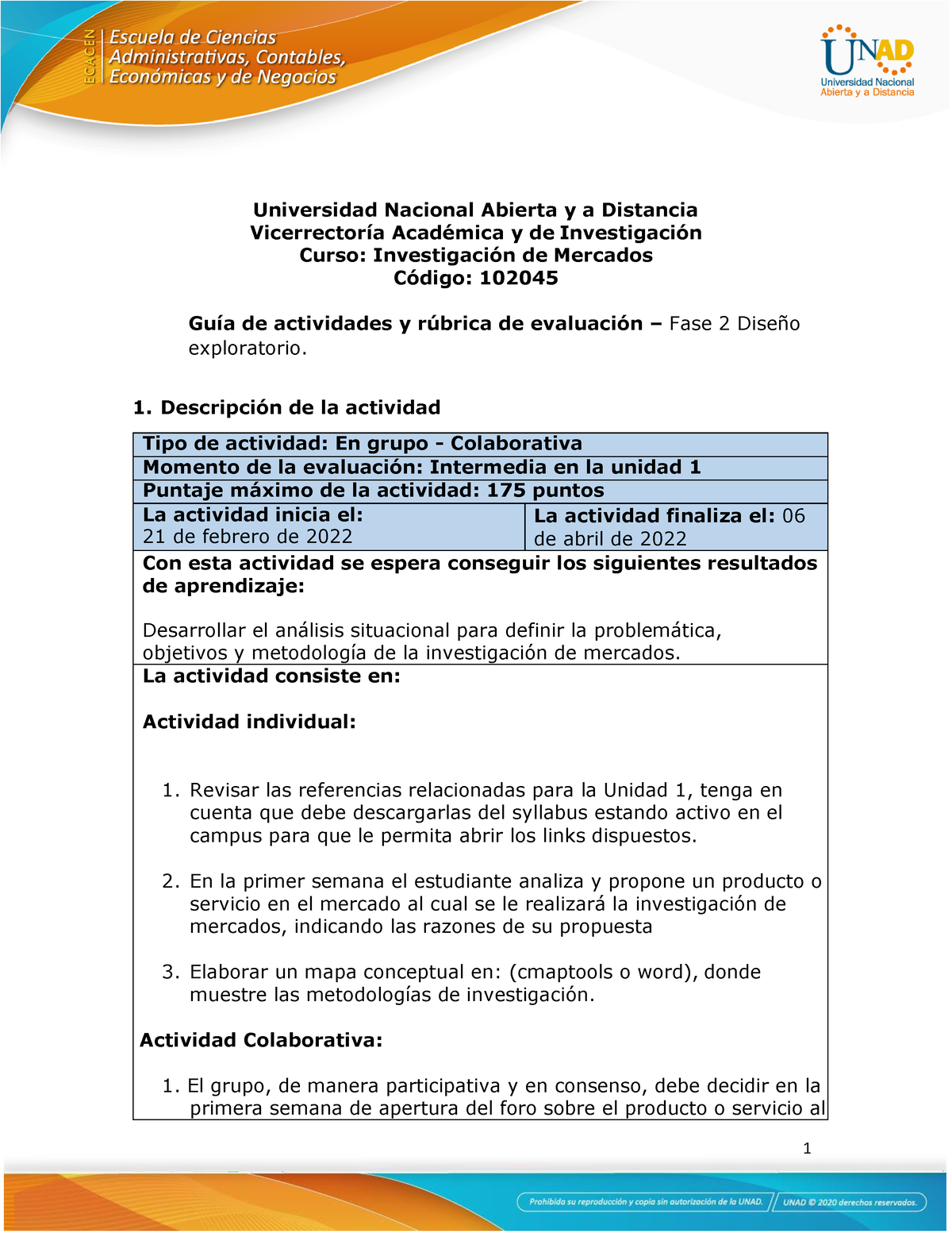 Guía de actividades y rúbrica de evaluación - Unidad 1 - Fase 2 ...