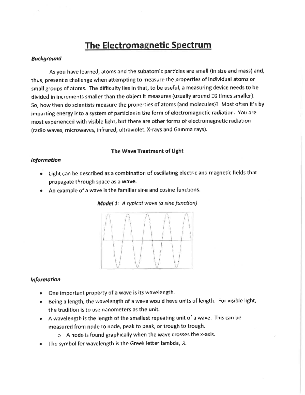 Electromagnetic Spectrum Handout - PHYS 1111 - Studocu