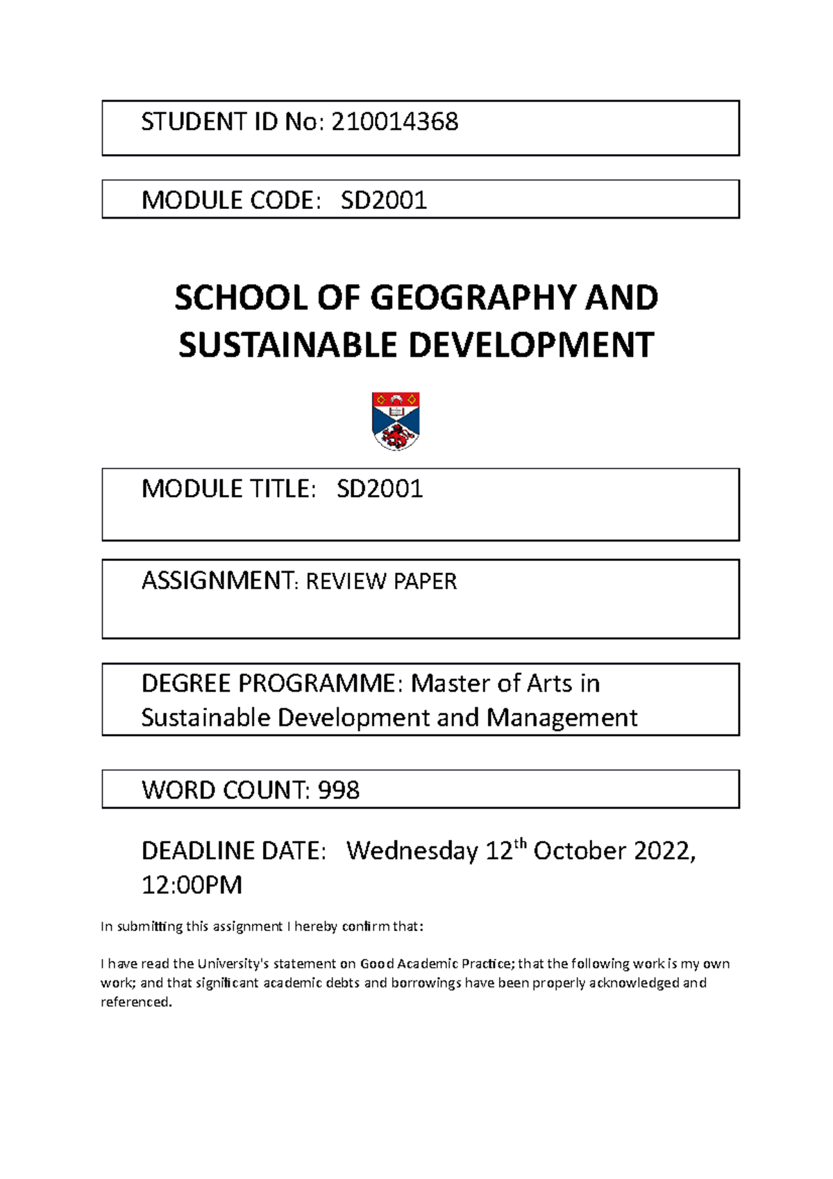 review-paper-lecture-notes-student-id-no-210014368-module-code-sd