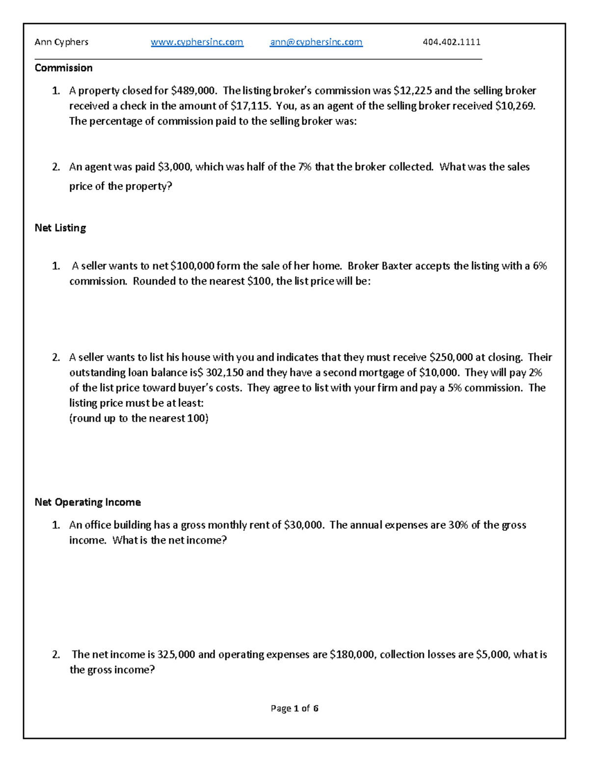 Real Estate Math Made Easy Q A Copy Studocu