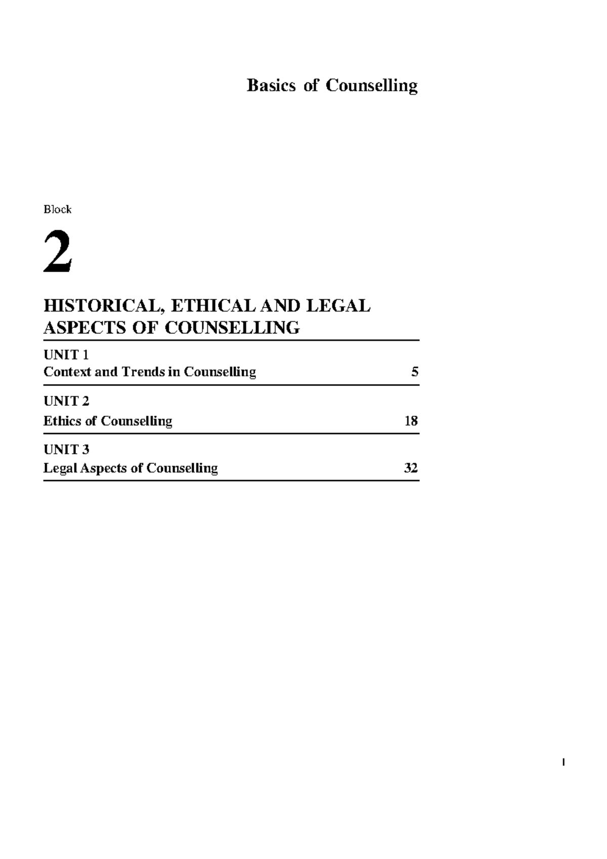 Ethical and Legal Issues in Counselling I - MSW- 015 Basics of ...