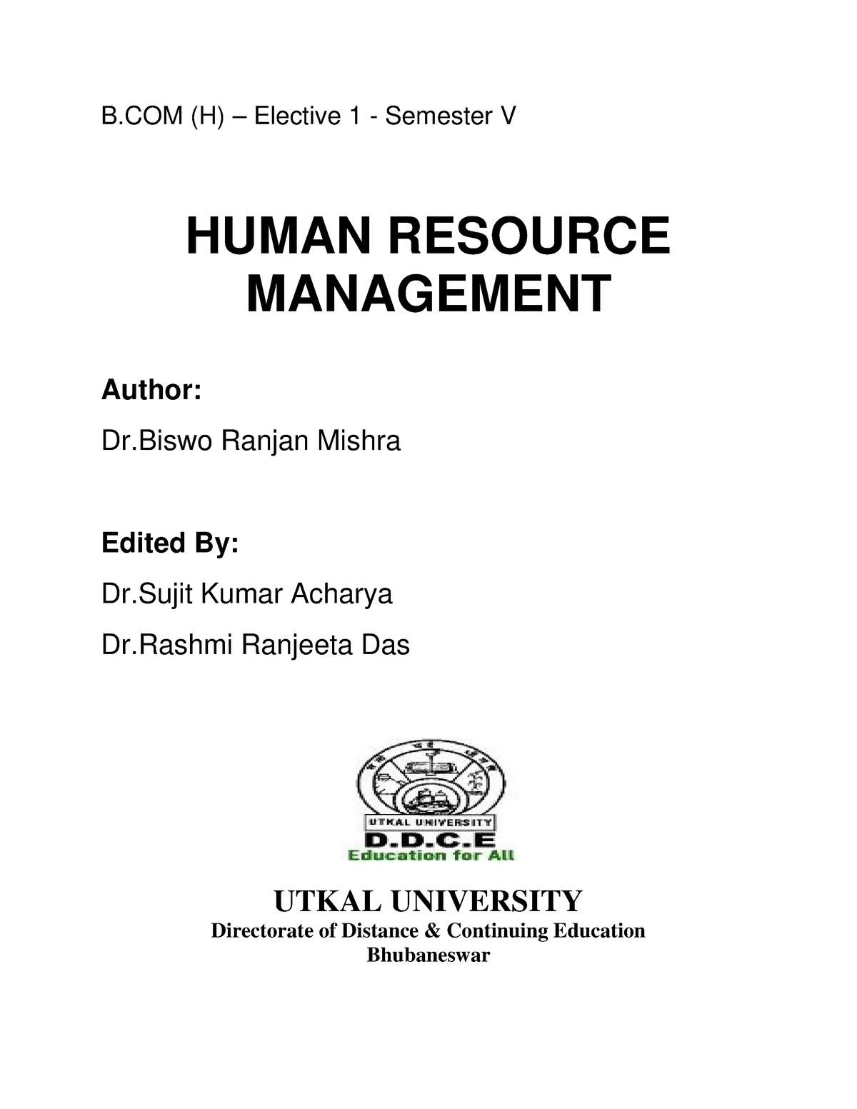 Elective 1 - Lecture Note - B (H) – Elective 1 - Semester V HUMAN ...