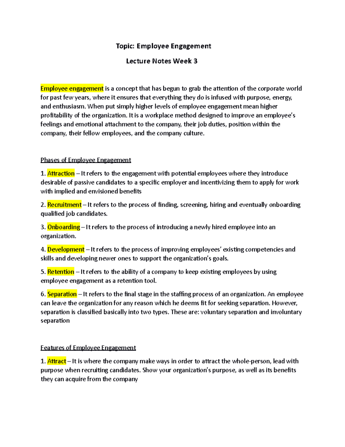 Employee engagement 2 - This lecture notes is for you - Topic: Employee ...