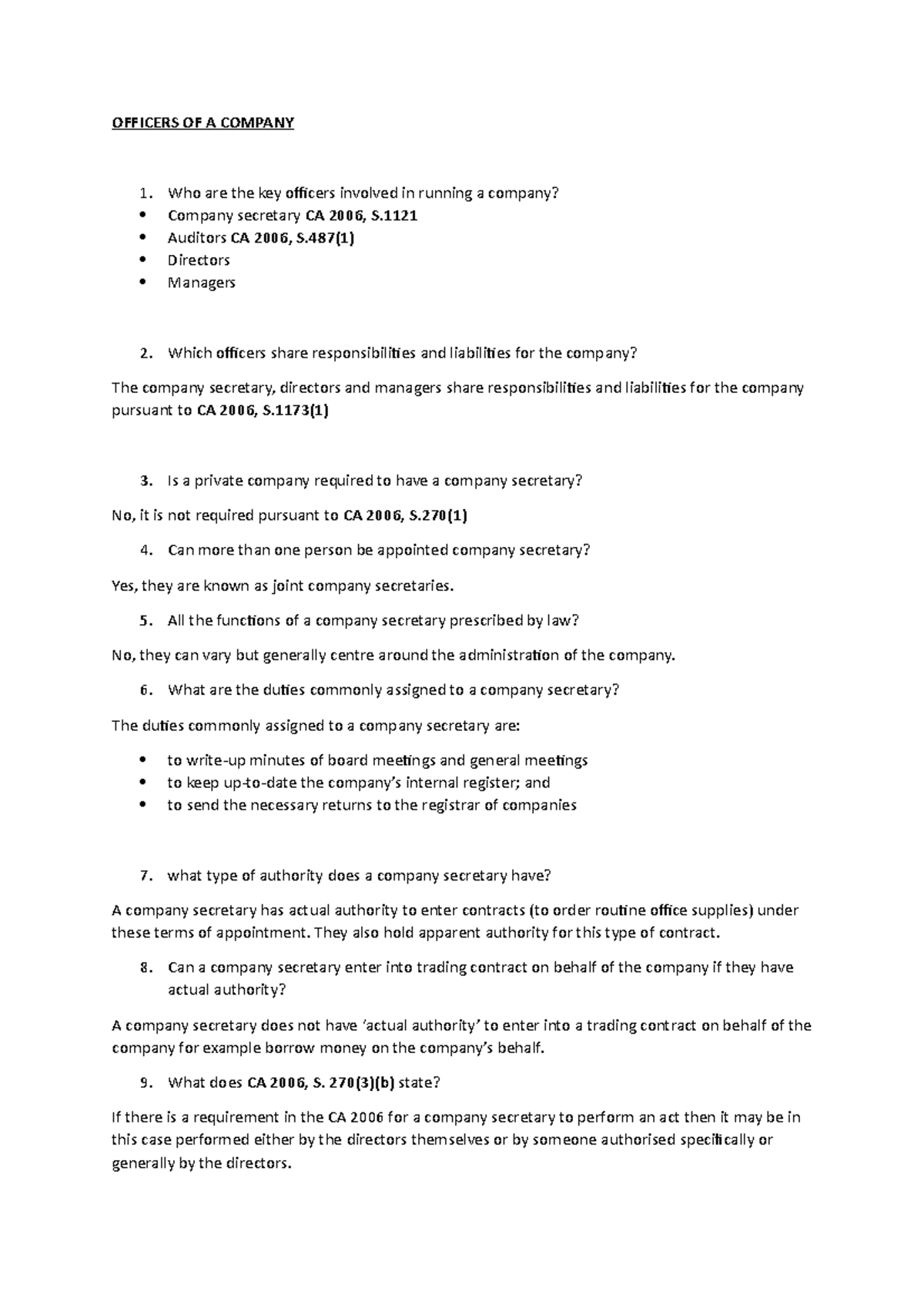 BLP Q and A's - I have put together a list of questions and answers to ...