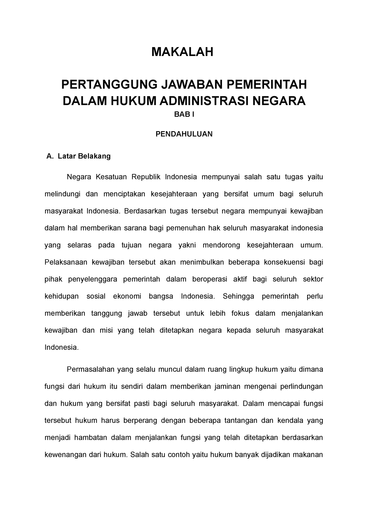 contoh essay hukum administrasi negara