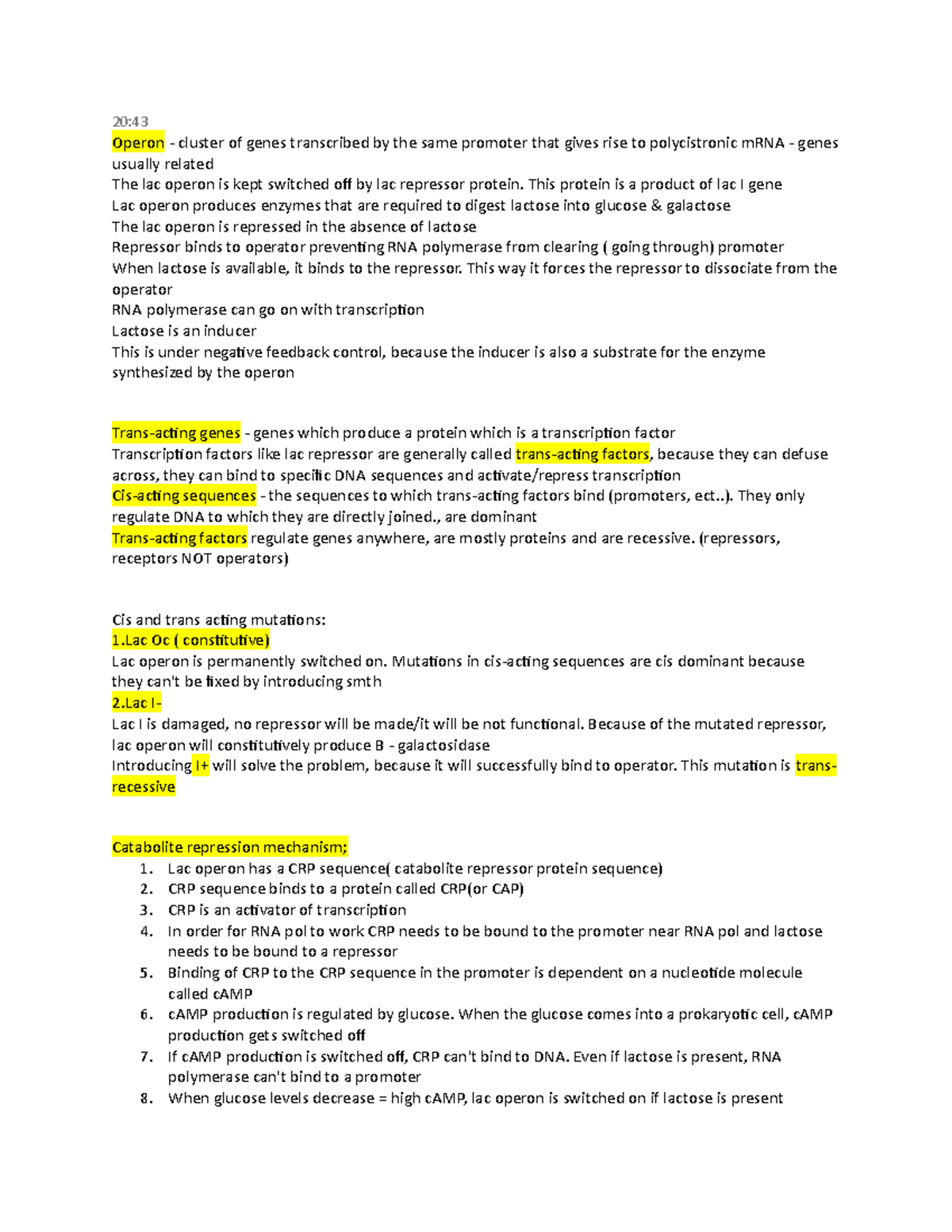 Lac operon - 20: Operon - cluster of genes transcribed by the same ...