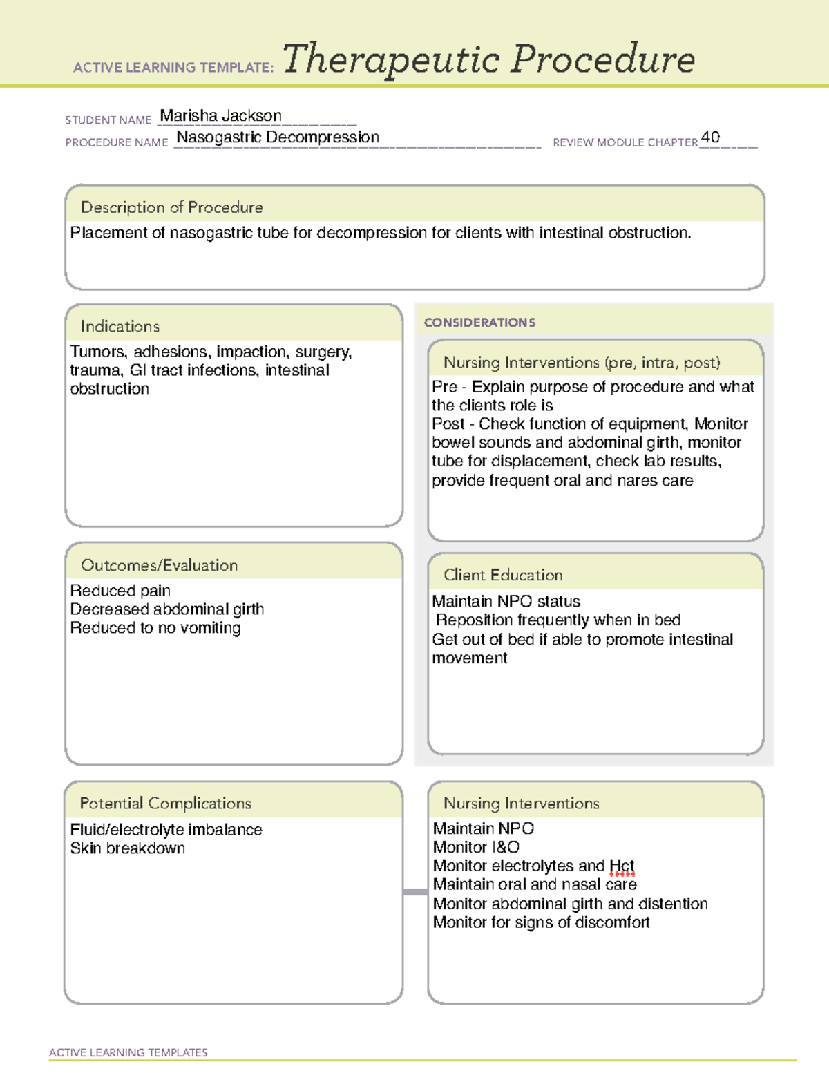 Ch 40 TP - Nasogastric Depression - NUR170 - ACTIVE LEARNING TEMPLATES ...