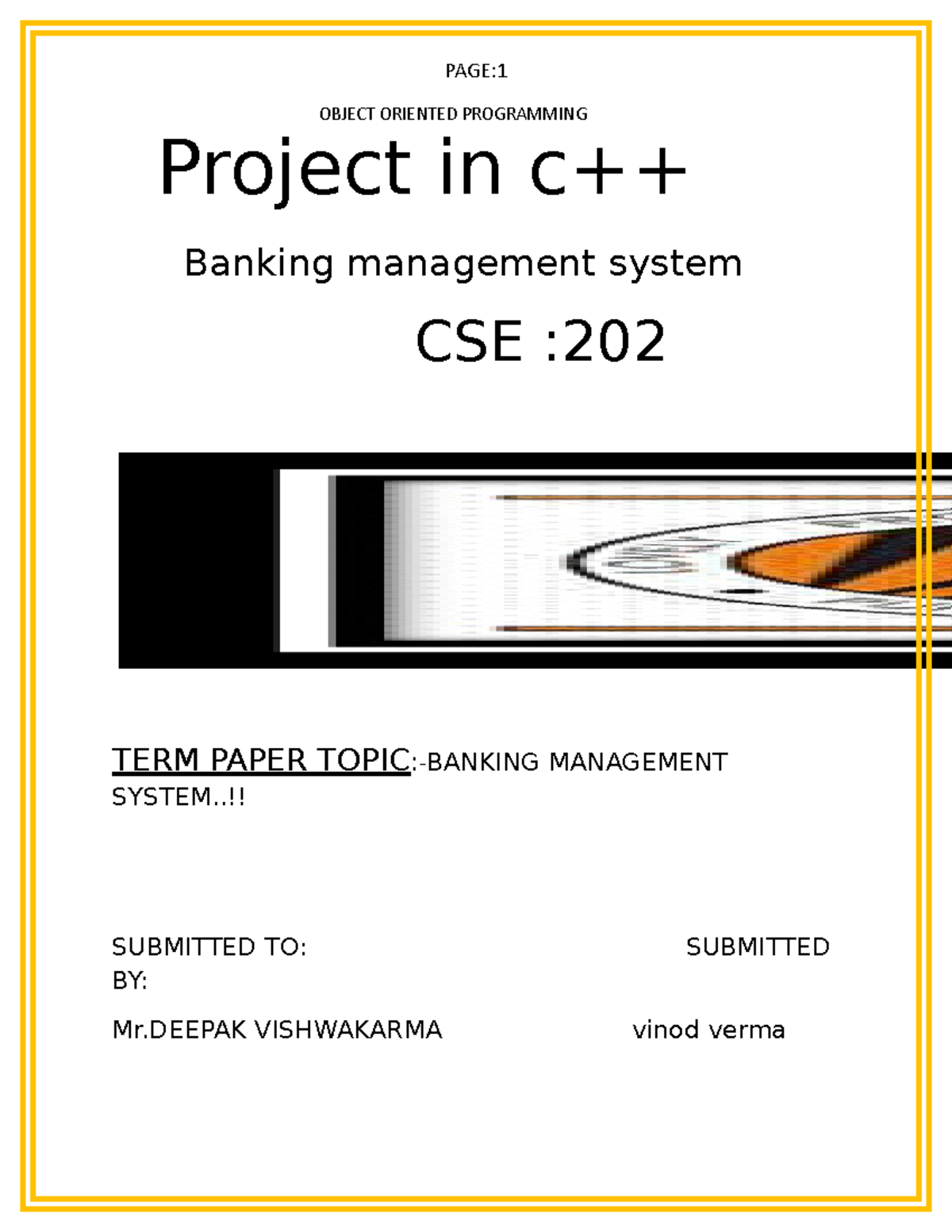 Project in c banking management system acknowledgement - OBJECT ...