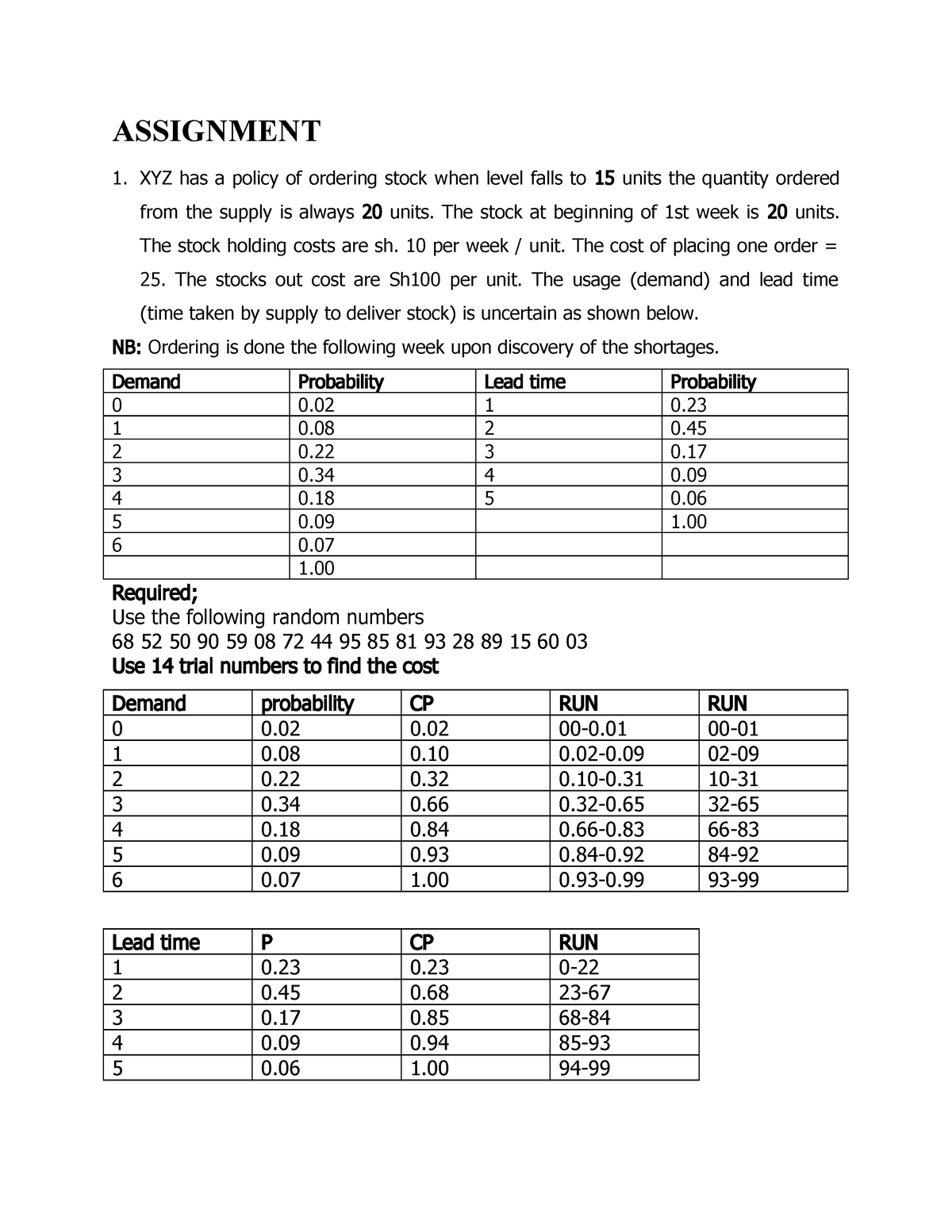 assignment ordering exercise 20 06