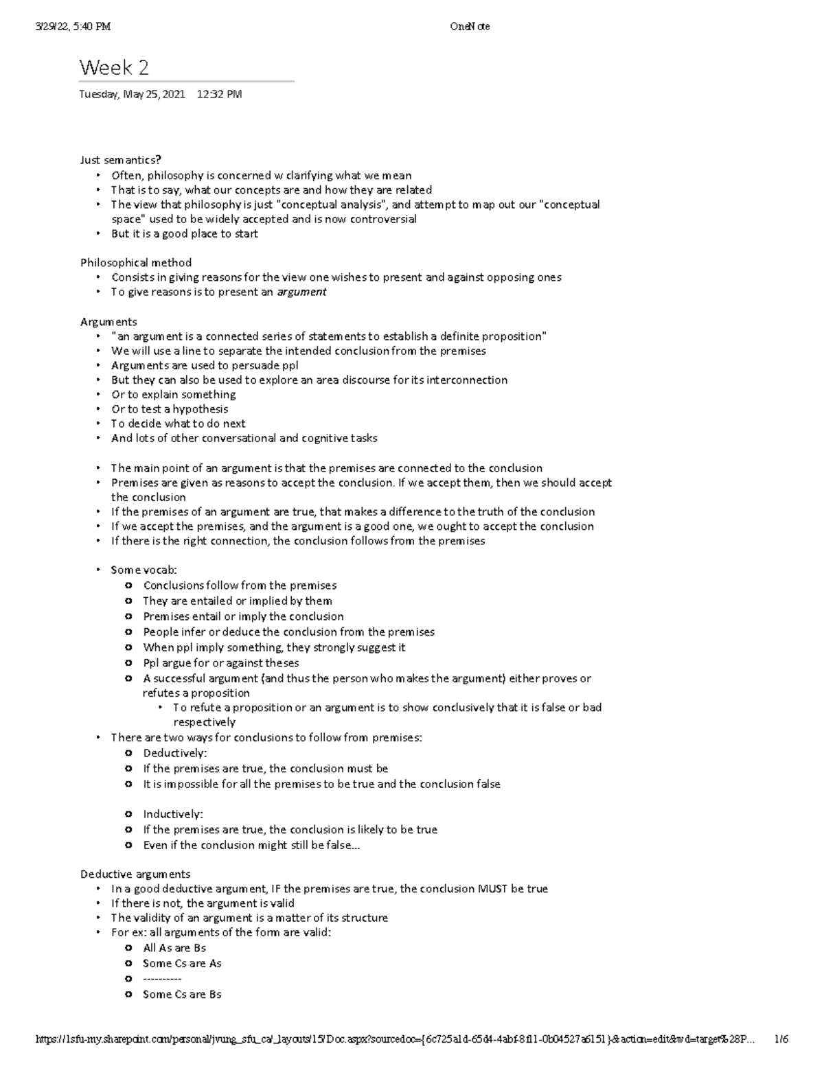 Phil week 2 - Lecture notes 2 - Week 2 Tuesday, May 25, 2021 12:32 PM ...