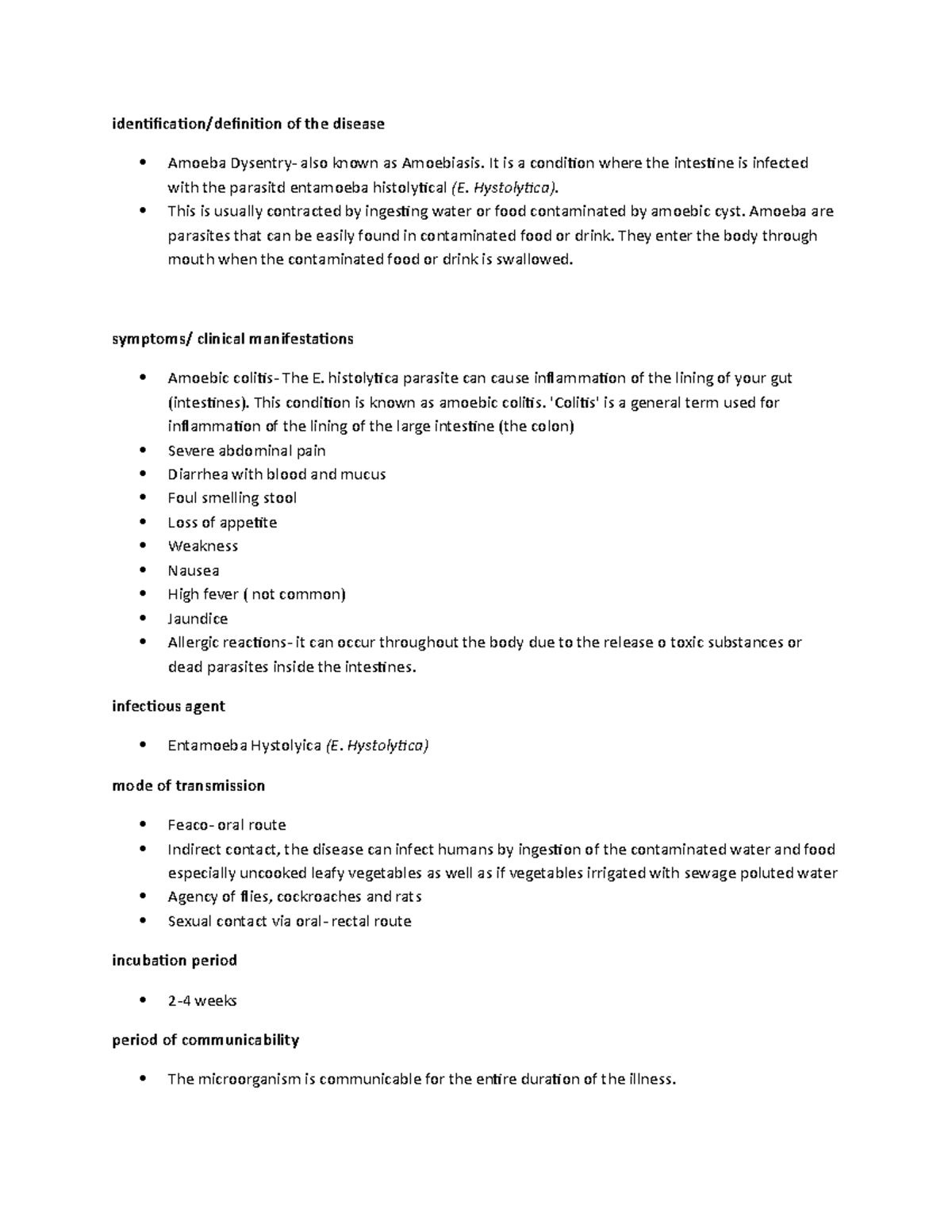Dysentry or Amoebiasis- brief introduction about amoebic dysentry, its ...