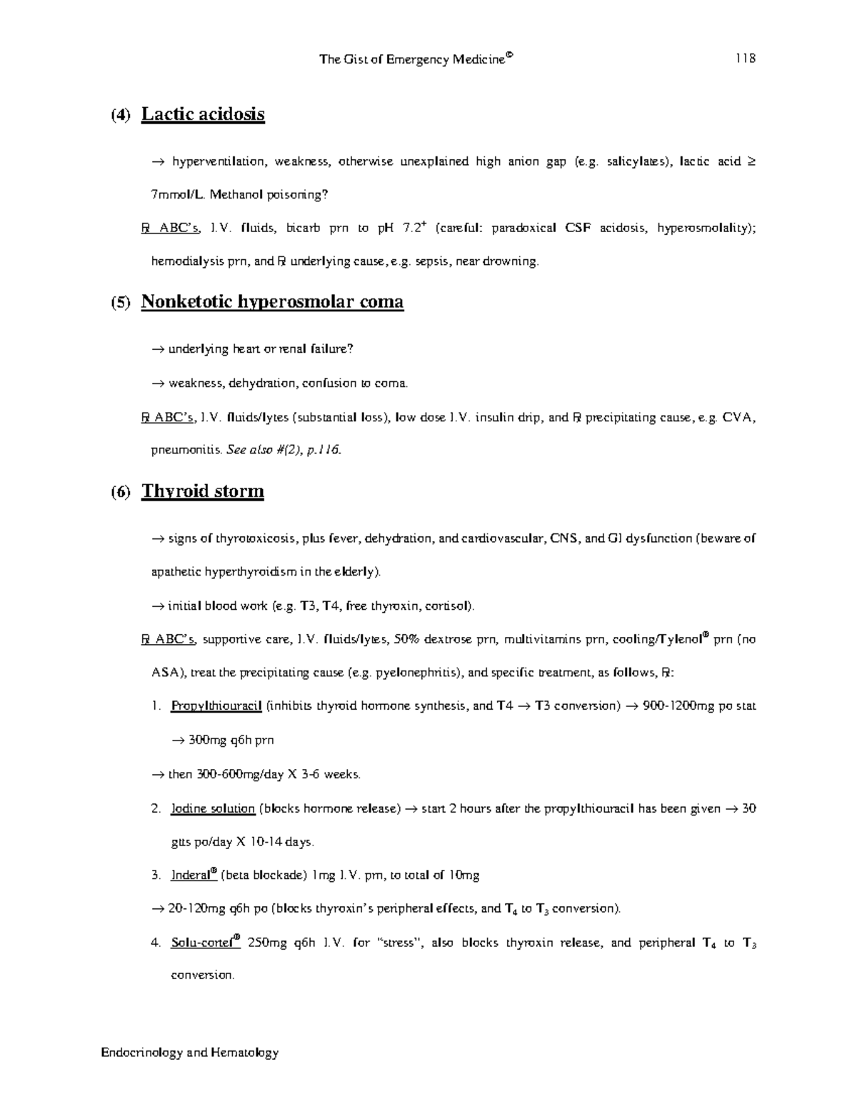 The gist of emergency medicine 12 (4) Lactic acidosis →