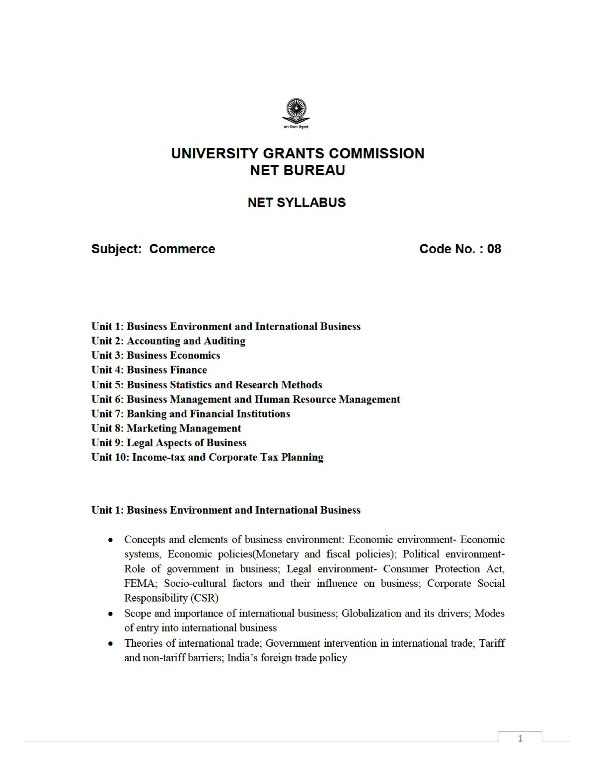 Ugc-commerce-syllabus - B.com (hons) - Studocu