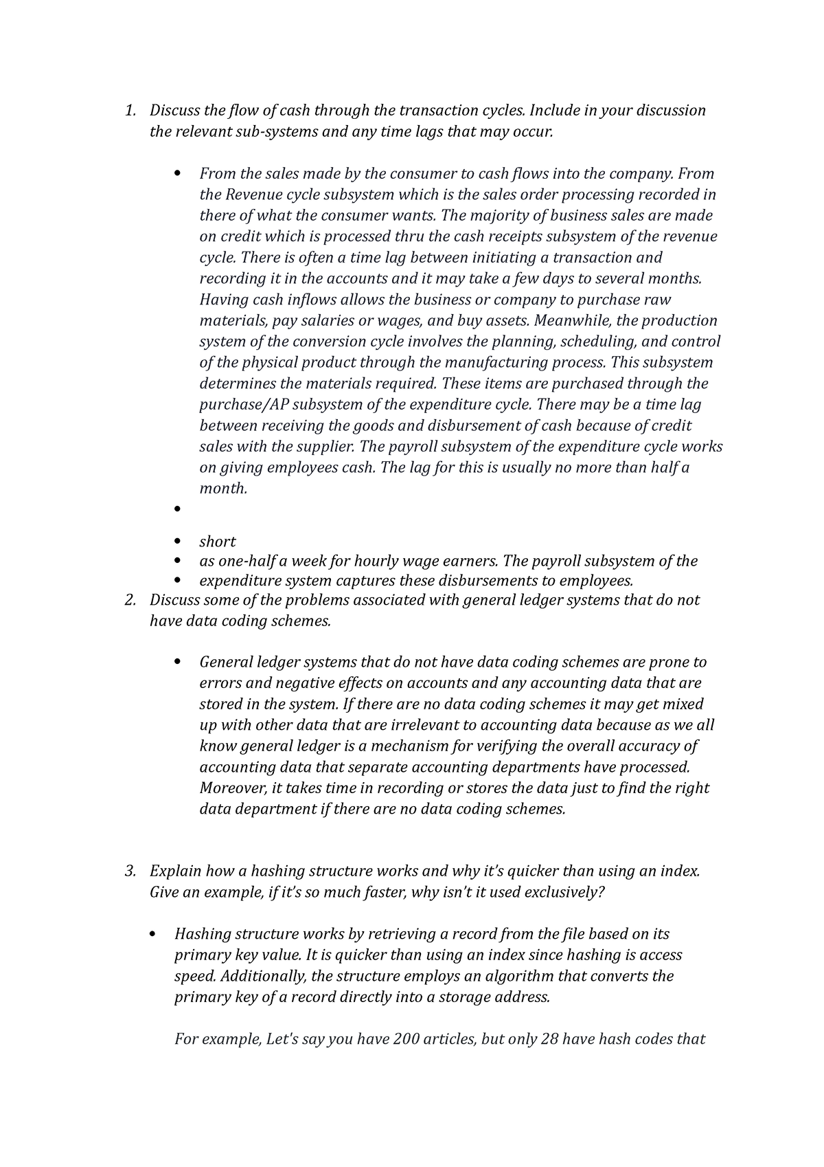 AIS Activity - Review questions from accounting information system ...