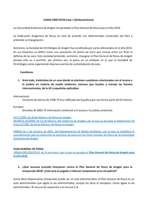 Casos PrÁcticos Caso 1 - Derecho Ambiental 30524 - Unizar ...