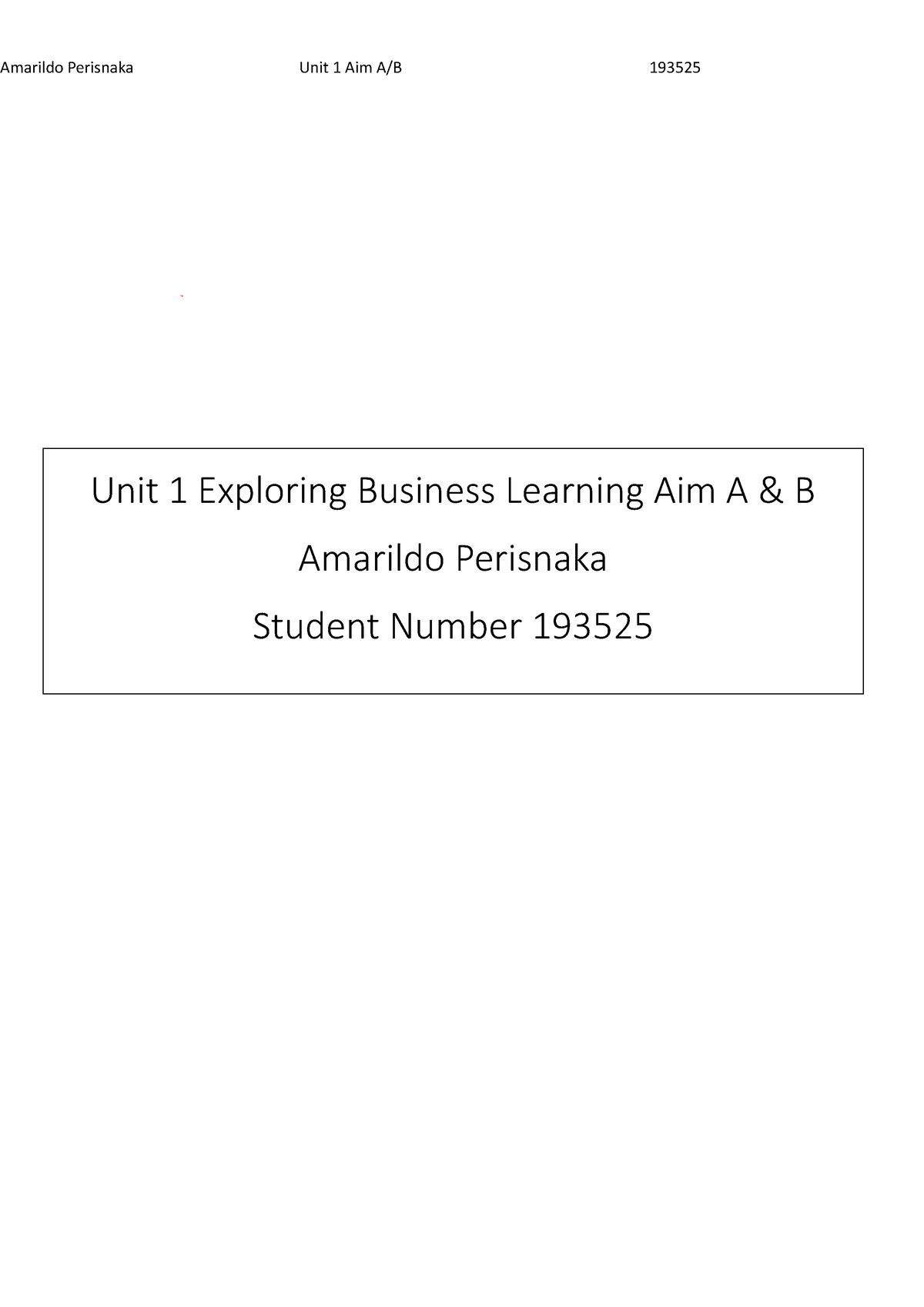 BTEC Business Level 3 Extended Unit 1 Aim A-B Distinction - Hjjjj Unit ...