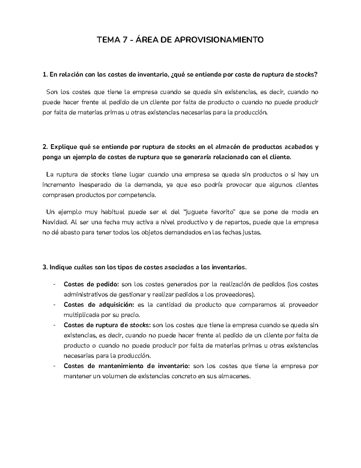 TEMA 7 - ÁREA DE Aprovisionamiento - TEMA 7 - ÁREA DE APROVISIONAMIENTO ...
