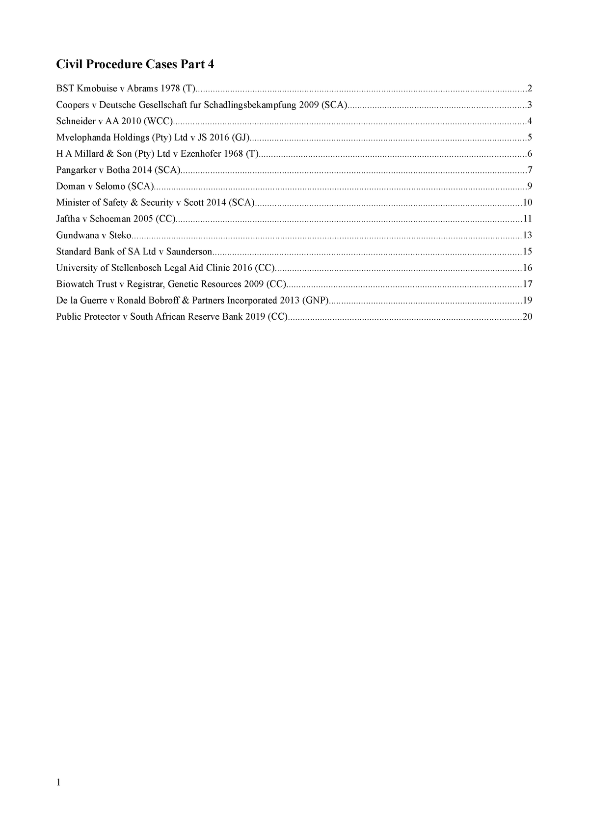 Civil Cases Examples Uk