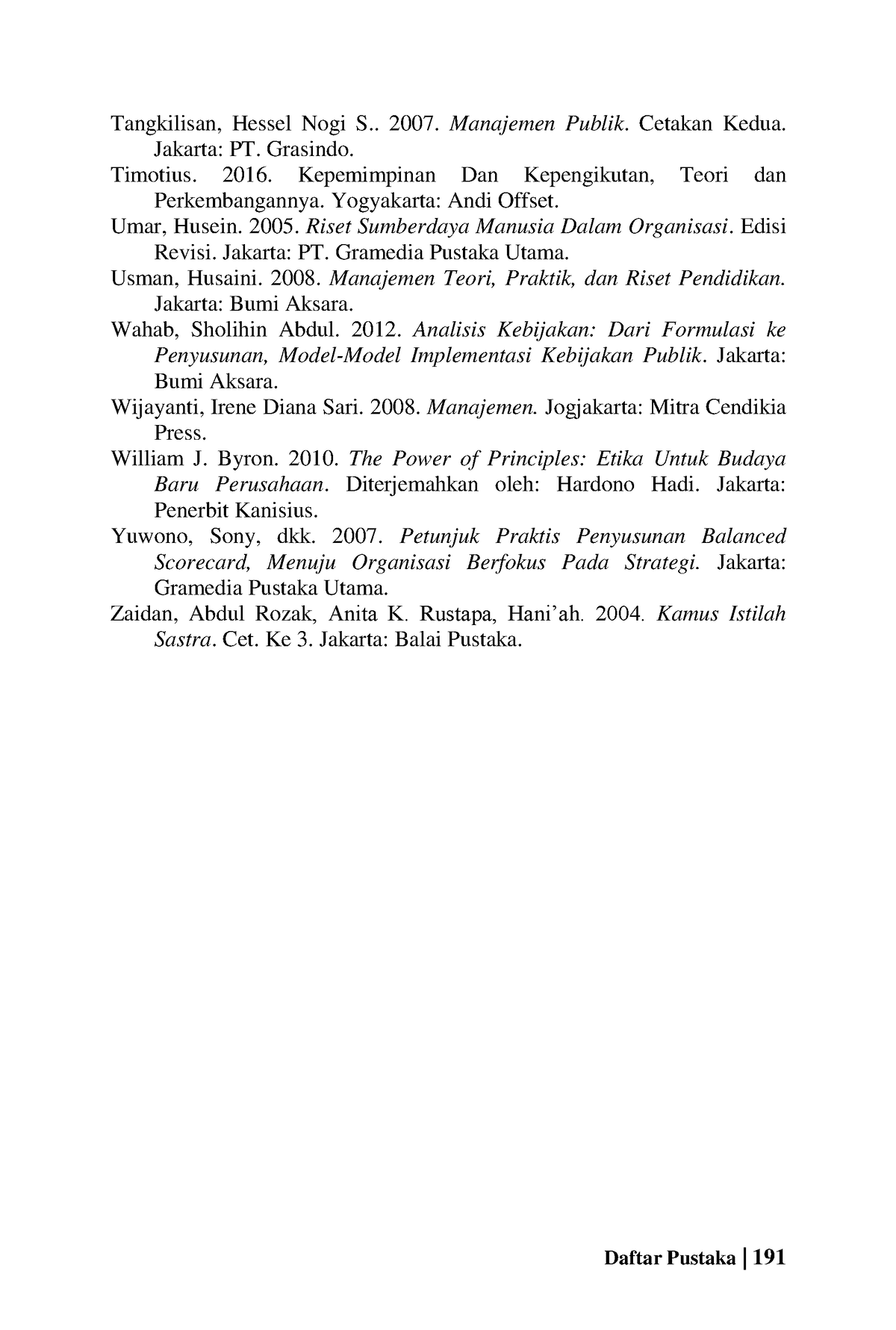 Dasar-Dasar Manajemen - Abd Rohman 2017-199 - Daftar Pustaka | 191 ...