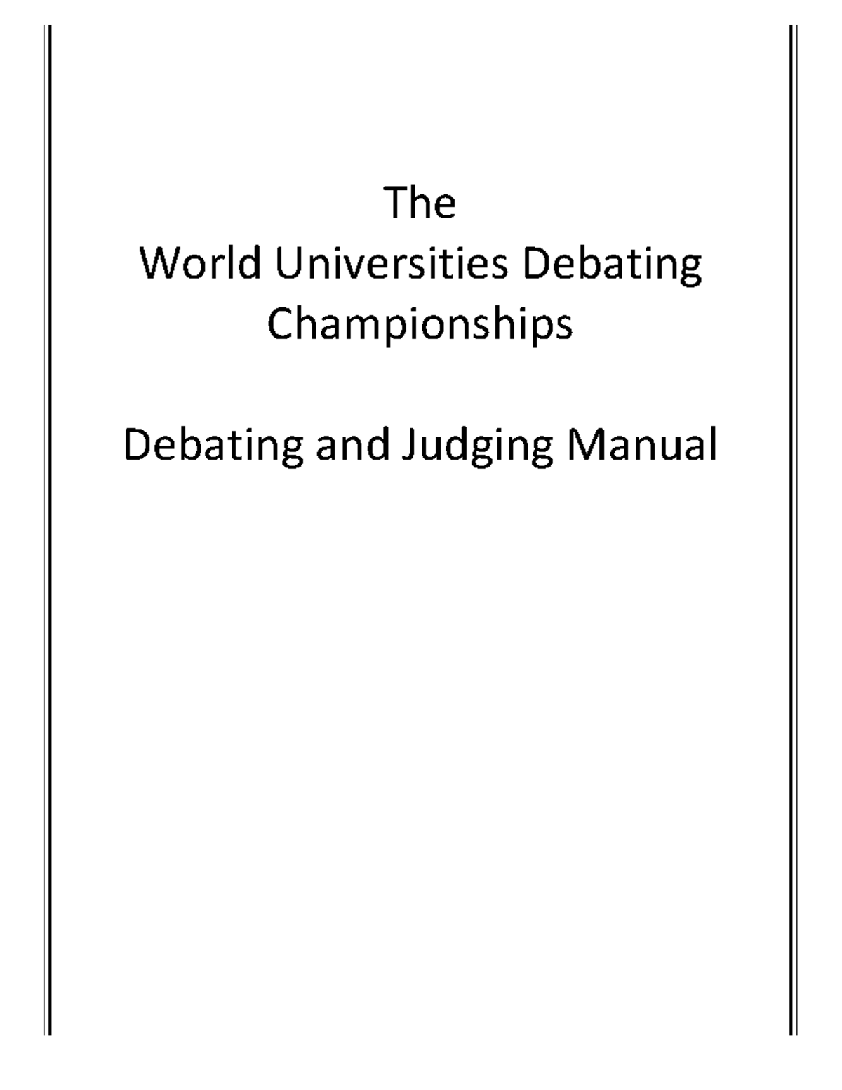 WUDC Debating and Judging Manual - The World Universities Debating ...