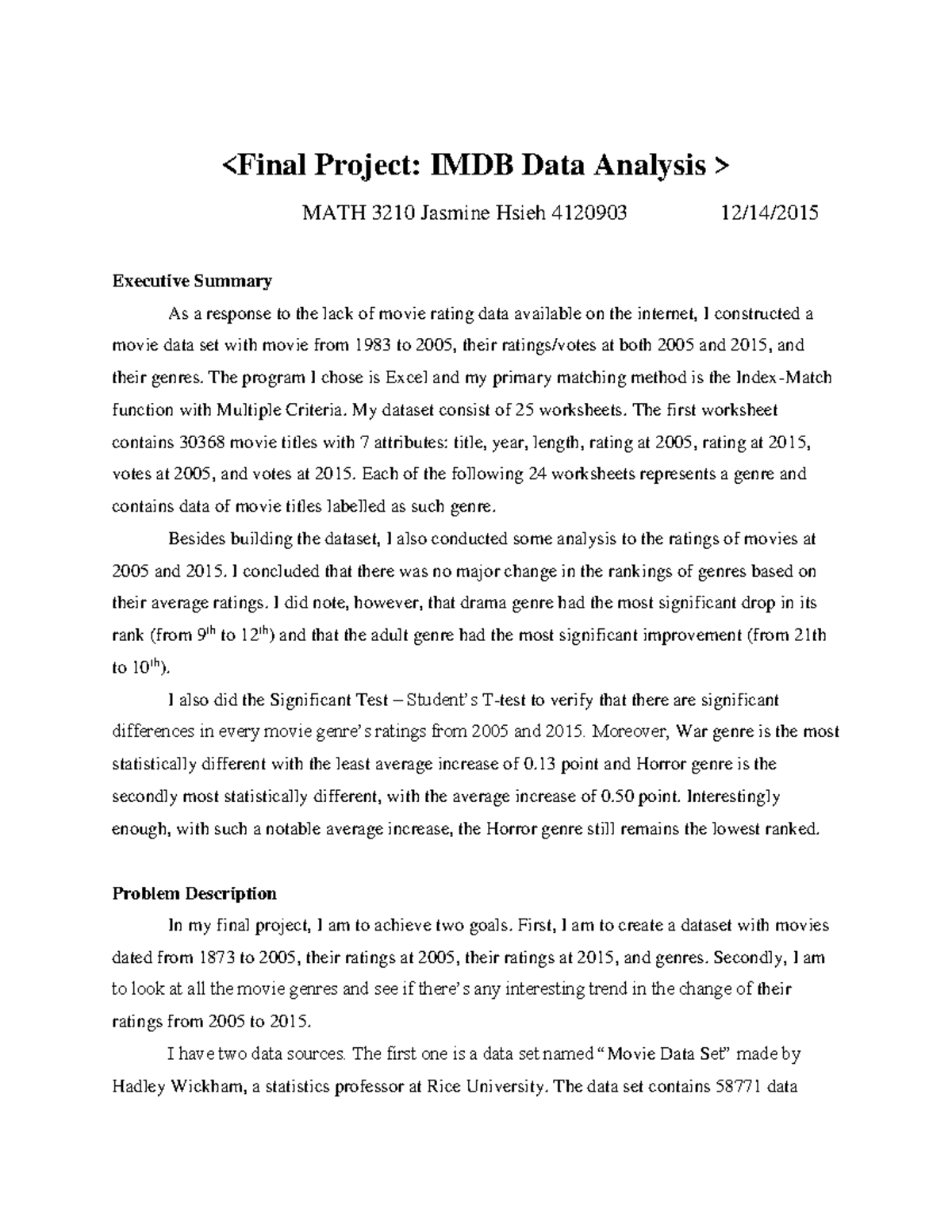 Hsieh-Final Project imdb - MATH 3210 Jasmine Hsieh - Studocu