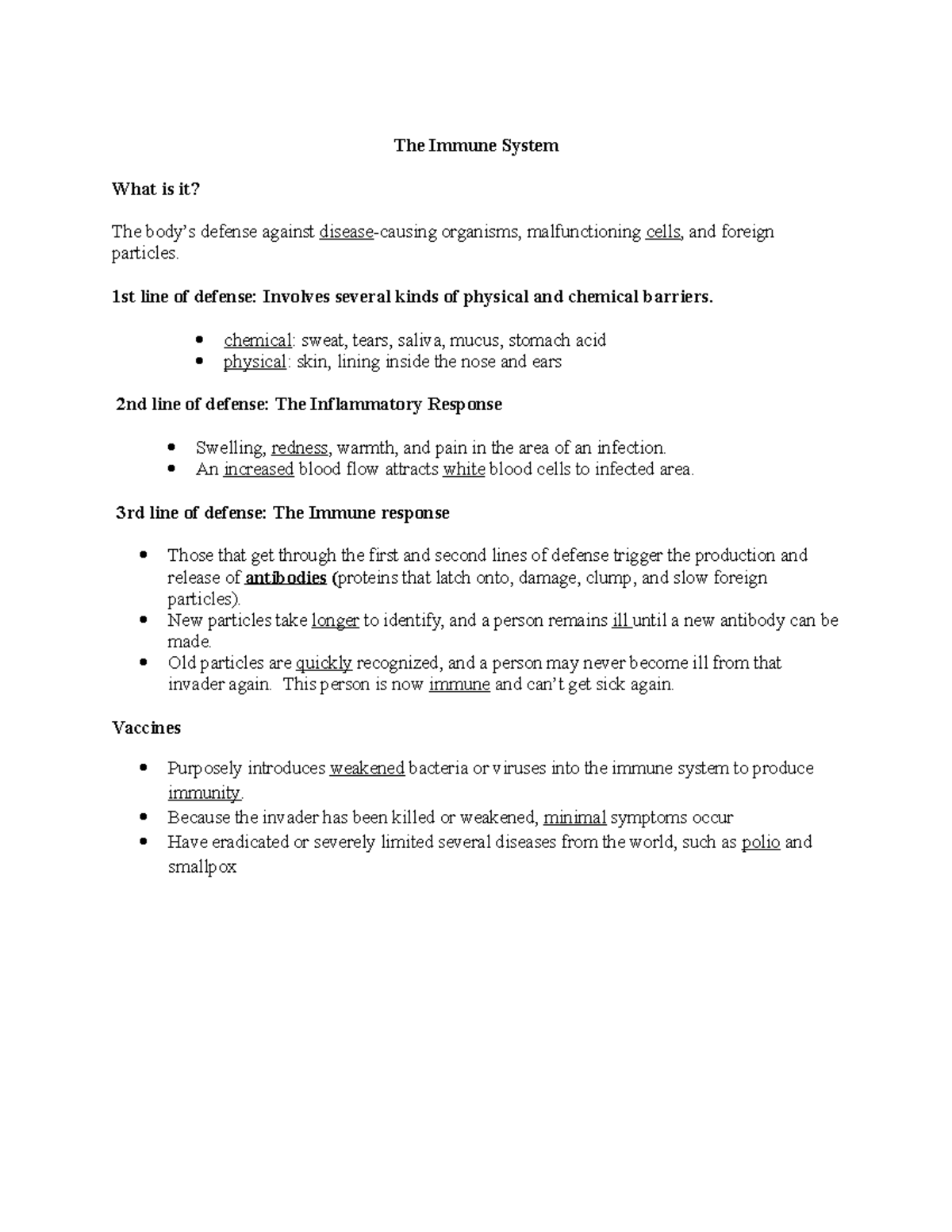 Extra Notes Chapter 4 - About Immune SYSTEM - The Immune System What is ...