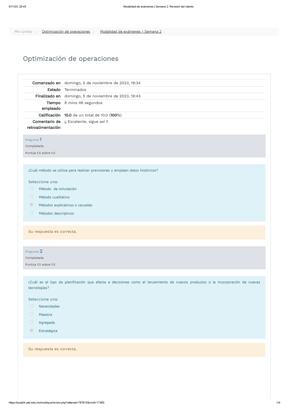 Modalidad De Ex Menes Semana Optimizaci N De Operaciones