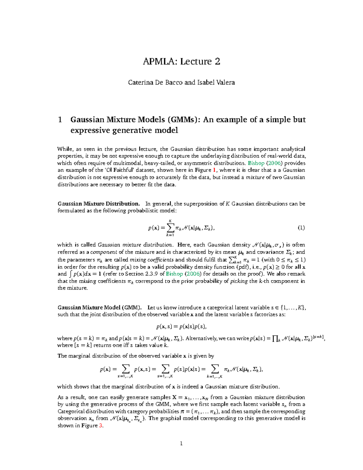 Gaussian Mixture Models - Gaussian Mixture Distribution. In general ...
