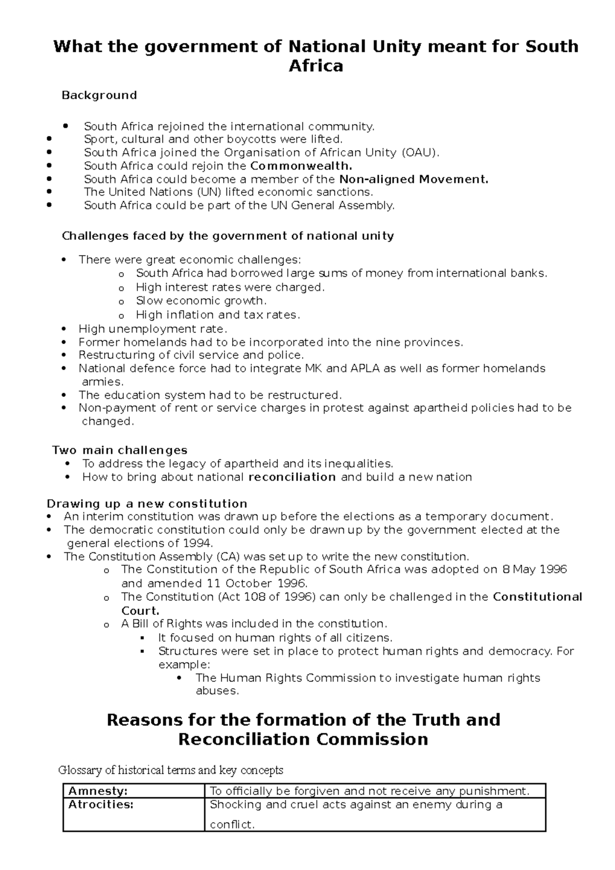 What the Government of National Unity meant for South Africa What the